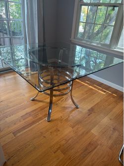 Gorgeous Glass and Stainless Steel Table