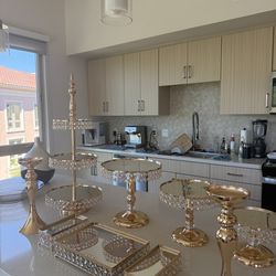 9 pcs brand new wedding cake stand set with crystals