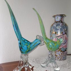 PLEASE READ!!! 1950s Murano Blown Glass Pheasants