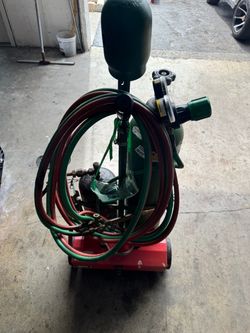 complete oxy-acetylene torch cart setup