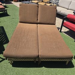$200 BIG DOUBLE LOUNGE CHAIR WITH FREE SUNBRELLA CUSHIONS 