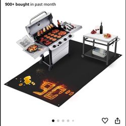 TWO 90 x 48 in Extra Large Grill Smoker Mat for Outdoor Grill - Grilling Mats for Outdoor Grill to Protect The Deck, Patio, Pavers