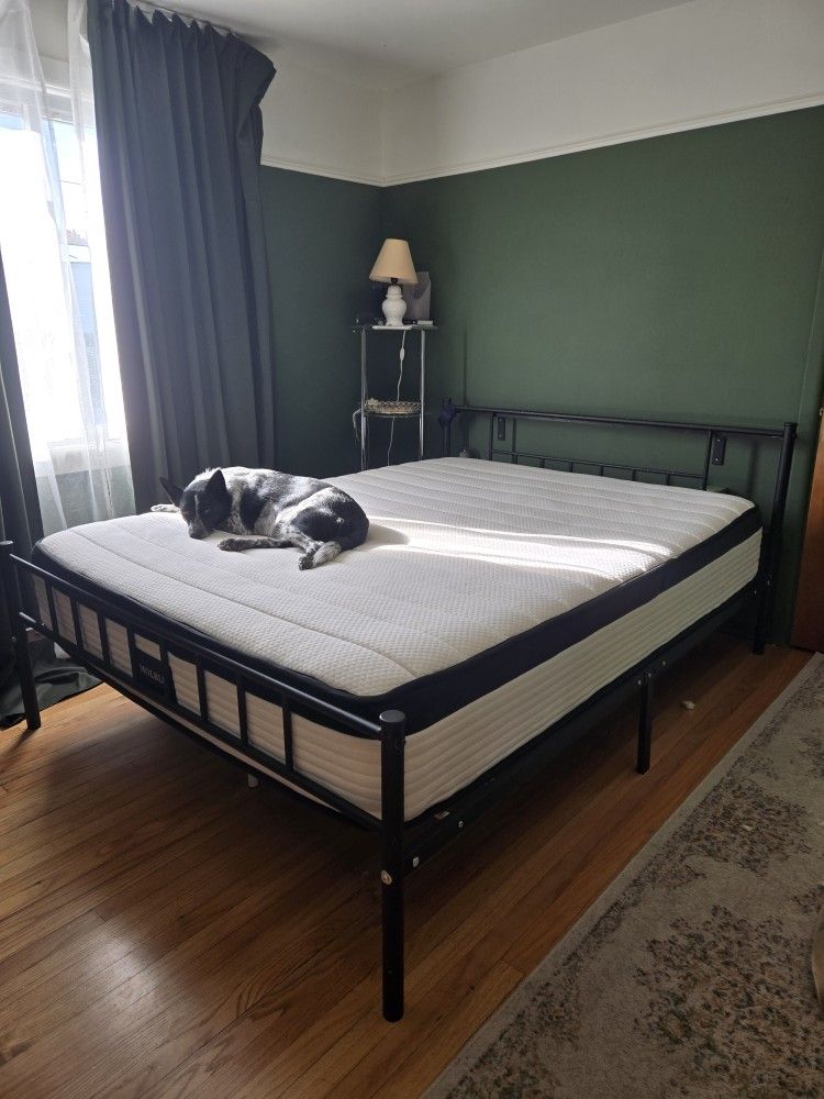 Black Metal Queen Size Bed FRAME ONLY