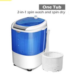 Costway 5.5lbs Portable Mini Compact Washing Machine Electric Laundry Spin Washer Dryer Blue