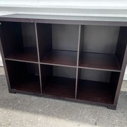 Modern Dark Brown 6 Cubby Cube Modular Bedroom Storage Bookshelf Shoe Shelving! 44x14.5x31in 