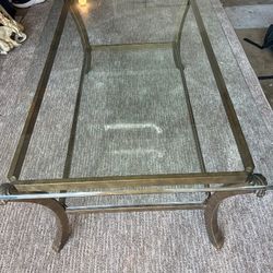 Glass Coffee Table W/ Thick Beveled Glass