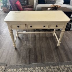 Samuel Lawrence Madison Desk Table Vanity in Antique White 52"x20" W/ Chair