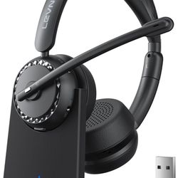 Wireless Headset, Wireless Headset with Mic for Work, AI Noise Cancelling, 65 Hrs Working Time, Bluetooth Headphones with Microphone from Home/Compute