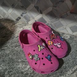 Girls Pink Crocs Size 3