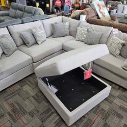 Cambria - 6 Piece Sectional Sofa Couch Light Gray