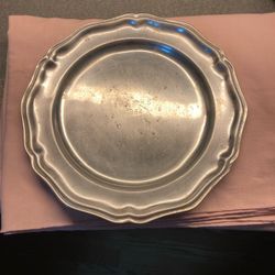 Vintage Pewter Plate Engraved ICSMHS 1984