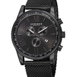 Akribos XXIV Chronograph Quartz Black Dial Men's Watch AK813BK 