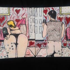 2 Booties Selfies Mixed Media Paintings Original Art