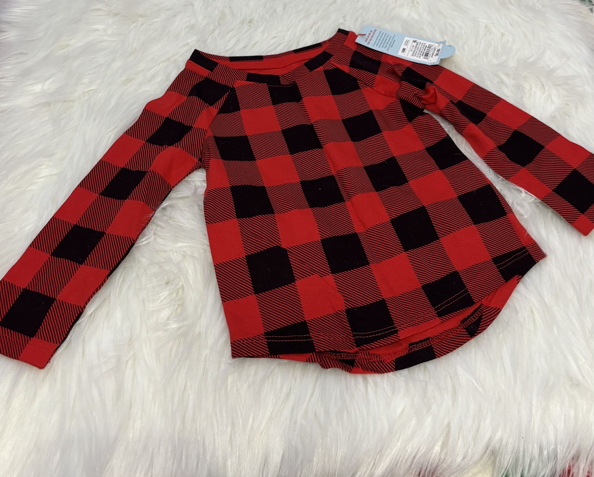 New! Cat & Jack Buffalo Plaid Tee *18 Months