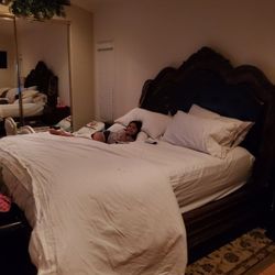 California KING bed frame with entire Bedroom set