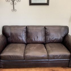 Soft Leather Sofa Dark Brown Great Shape