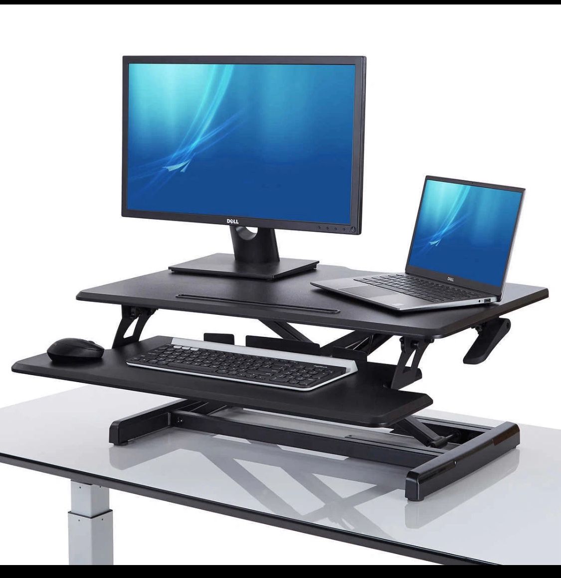 Seville Classics, airLIFT PRO Pneumatic Computer Desk Riser Stand