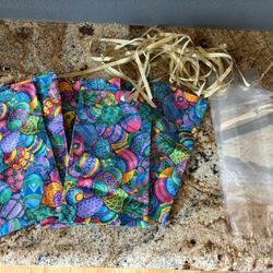 Handmade New Easter Goodie Bag With Cellophane Liner Gold Ribbon Tie Set Of 10