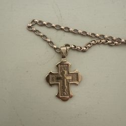 14k Gold 11 Grams cross with a chain. Russian Orthodox Church