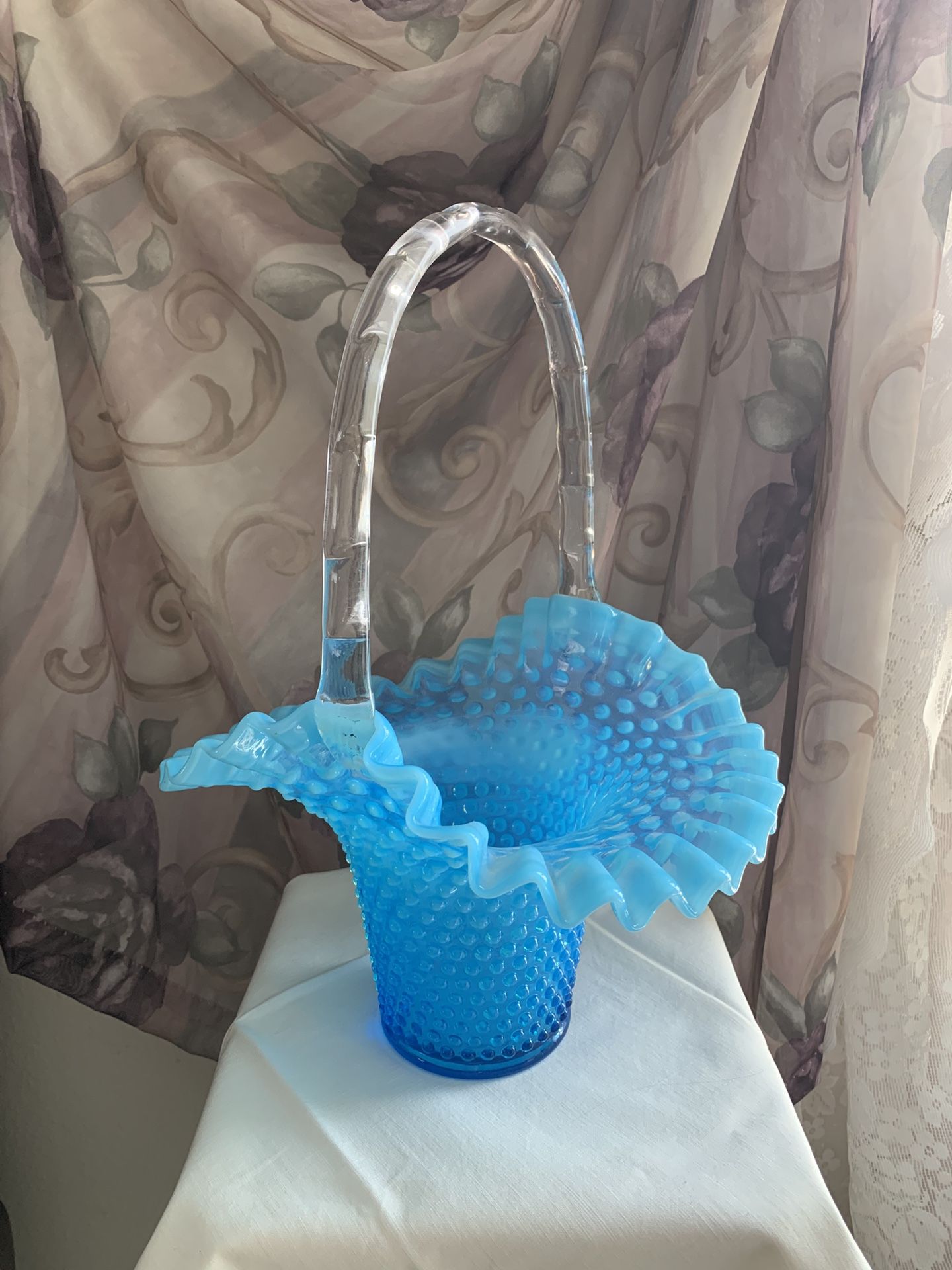 Fenton Large Hobnail Basket 15” Tall