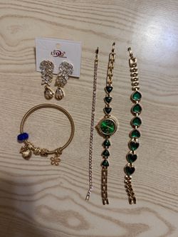 Gold-Tone Jewelry and Watch Set