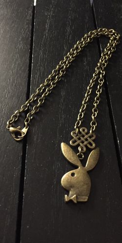 18” Dirty Bronze Playboy Necklace with Playboy Bunny Pendant