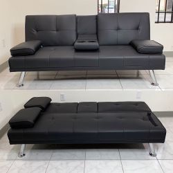 New In Box $155 Convertible Folding Futon Sofa Bed Recliner Couch 65x30x31 Inches, Max 500 Lbs 