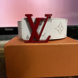 Louis Vuitton belt white and red