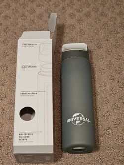 h2go inspire 18oz Glass Water Bottle NEW NIB Silicone Sleeve Gray

