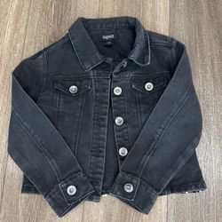 Girls Black Jean Jacket With Sequins In Back Size M (8)