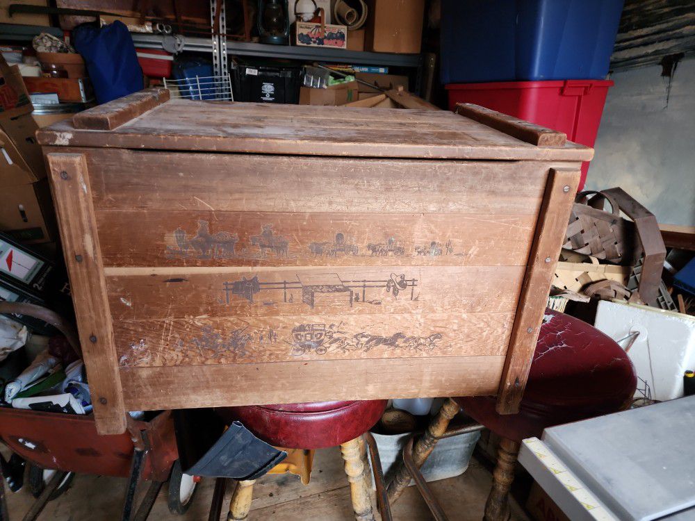 Old Storage Wooden Box Or  A Toy Box 