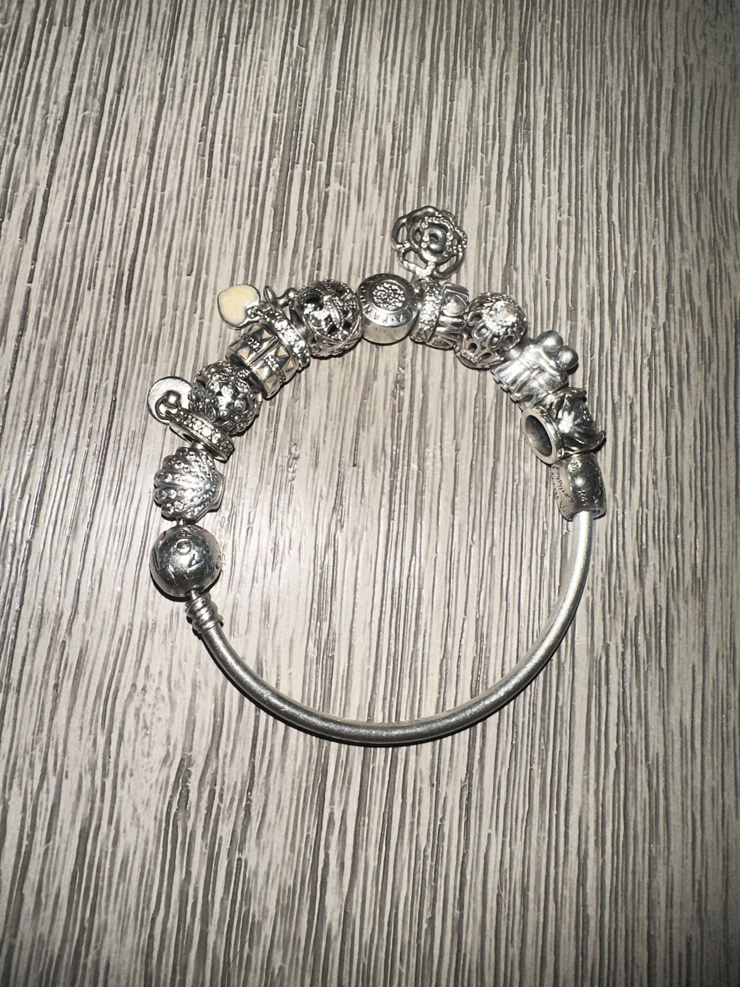 Pandora Bangle Bracelet With Charms Included