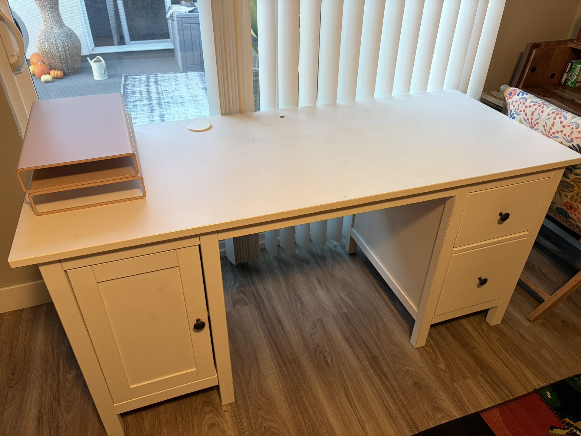 Hermes IKEA White Wood Desk