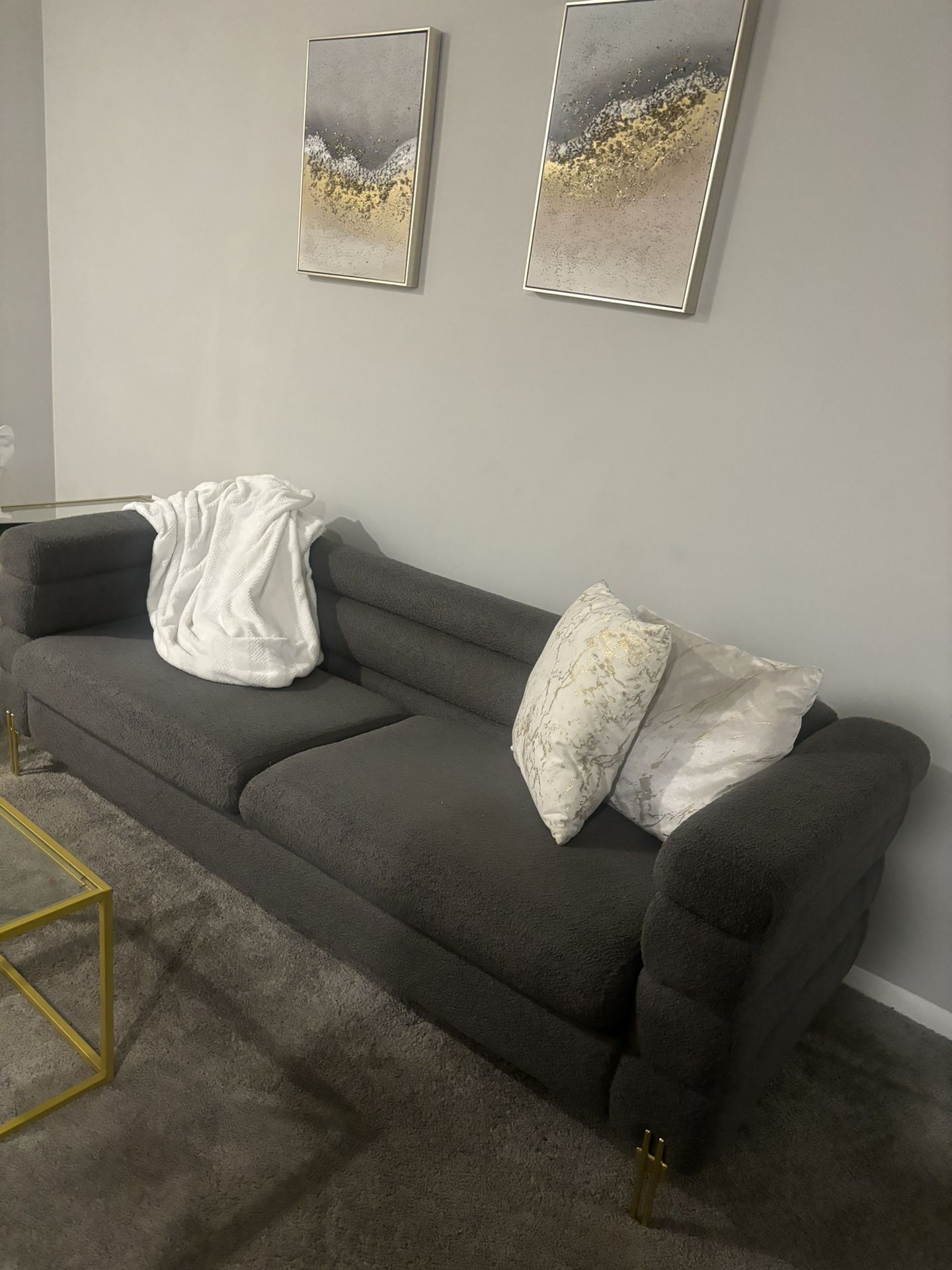 2 piece grey couch set