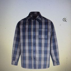 Color Block Checkered Patch Pocket Long Sleeve Loose Fit Mens Shirt 