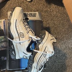 Skechers Mens Energy-After Burn White Running, Cross Training Shoes Sz 9.5 w box