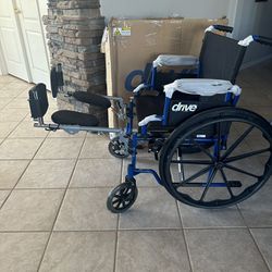 Wheelchair Brand New With Elevating Foot Rest 20” Wide Seat 