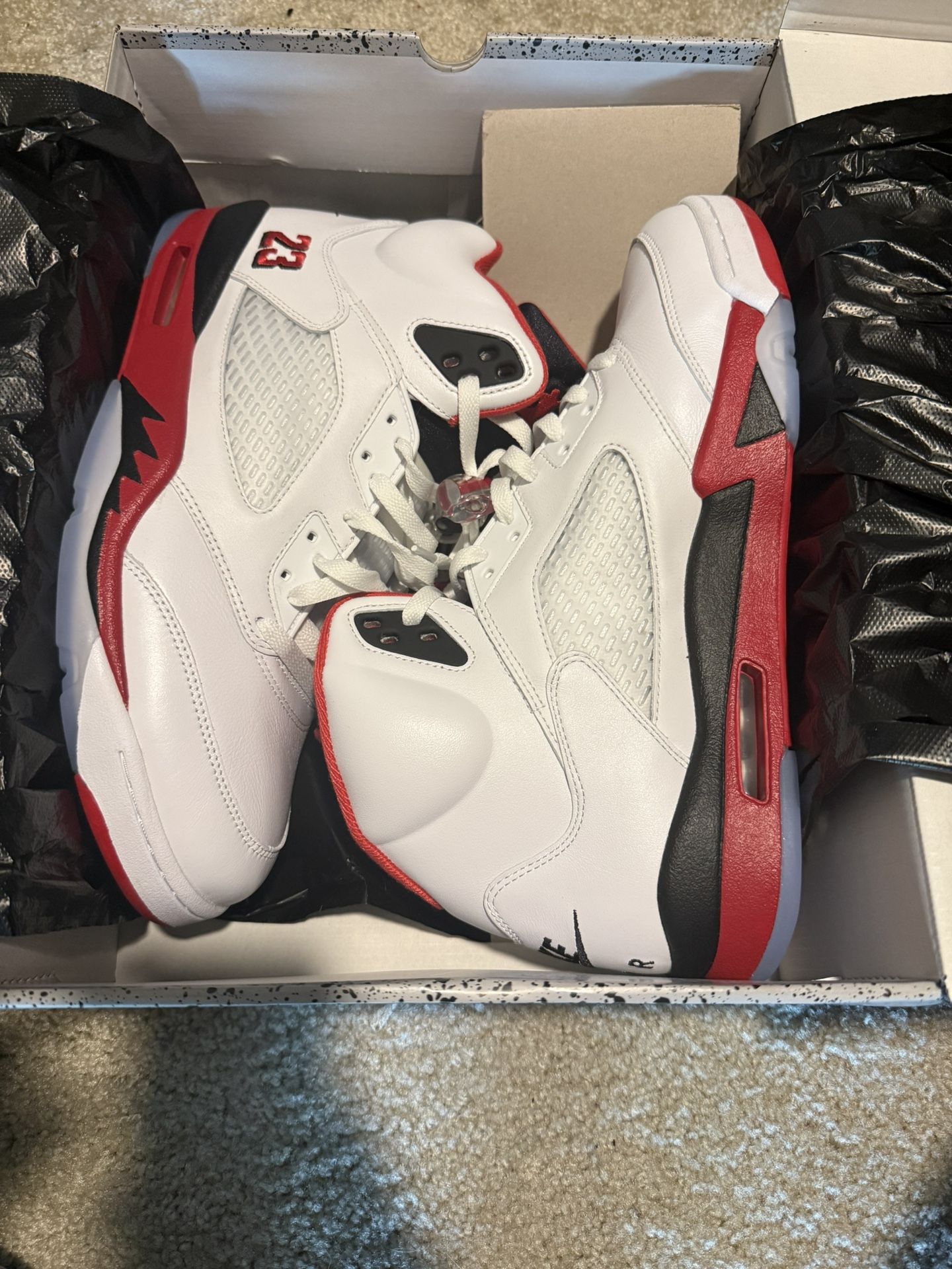 JORDAN 5 Fire Red Men’s 13. Brand New In Box. Authenticated