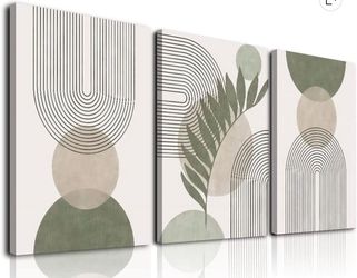 Wall Art Set of 3 Minimalist Framed