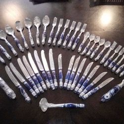 ROSENTHAL BLUE BJORN WIINBLAD SIENNA CUTLERY SET