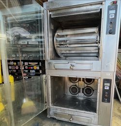 🔥 BKI COMMERCIAL ROTISSERIE OVEN + HOLDING CABINET — $3,000 DELIVERED 🔥  Heavy-duty BKI commercial chicken rotisserie oven with lower heated holding