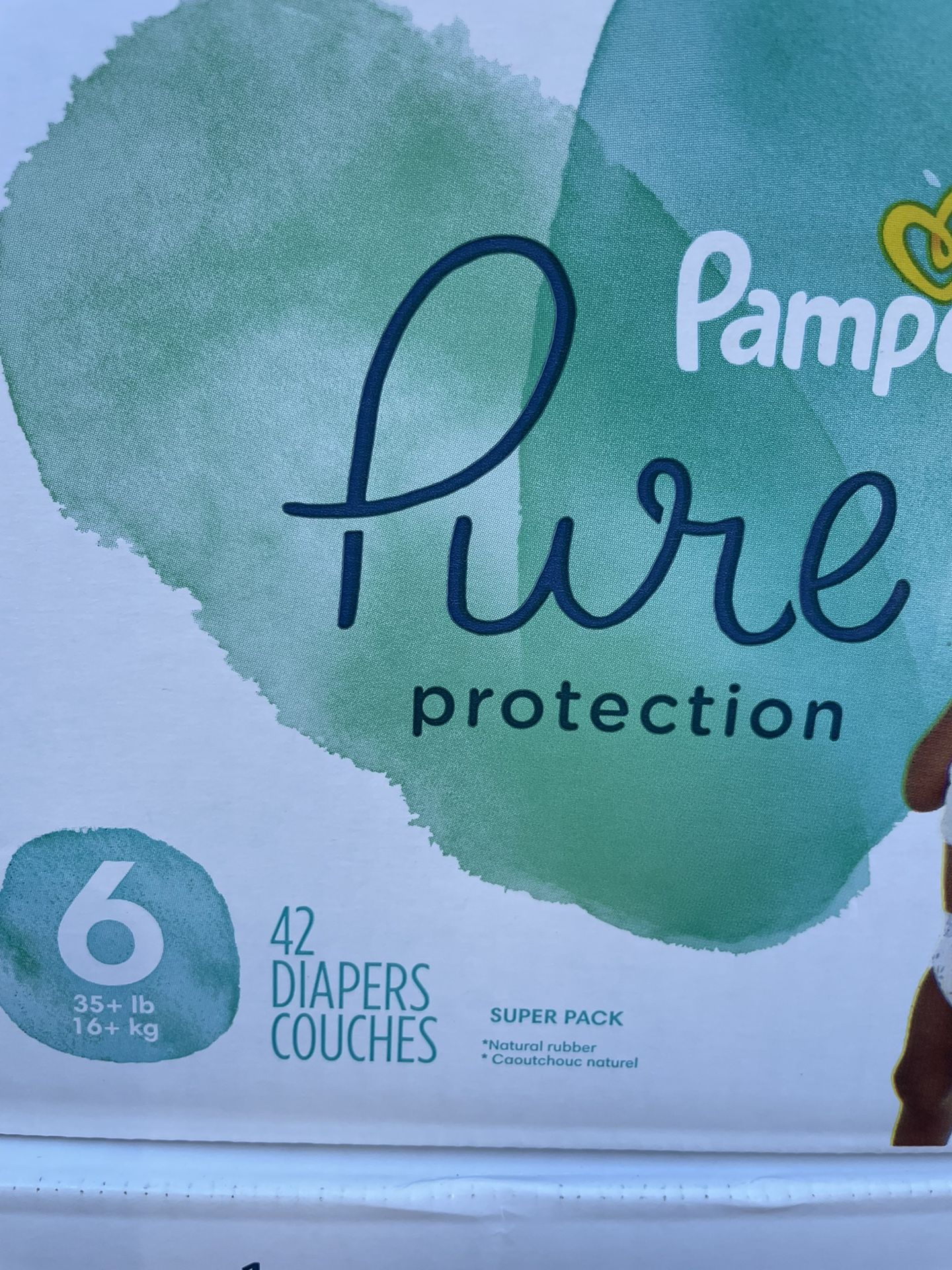 Pampers Pure Diapers Size 6. 42 pieces in box . 