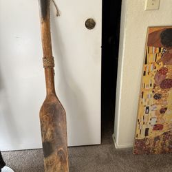 WOOD CARVED HAWAIIAN wood paddle DECOR OAR 46” x 6”