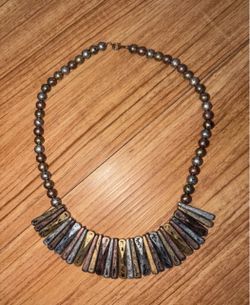 Earth-Tone Statement Beaded Necklace | Neutral Boho Jewelry | Boutique Style