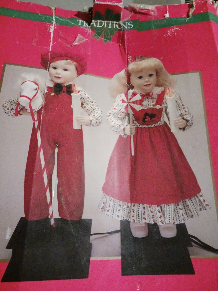 2pc 24in Girl Boy Aminated Holiday Dolls 10 Firm Look My Post Alot Items Must Go Moving