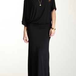 Go Couture Dolman Sleeve Maxi Black Dress XL