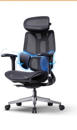 Hbada E3 Air Ergonomic Office Chair, 3-Zone Lumbar Support, Comfy Home Office Chair with Auto Recline, 4D Headrest & Armrests, 140° Tilt for Work & Re