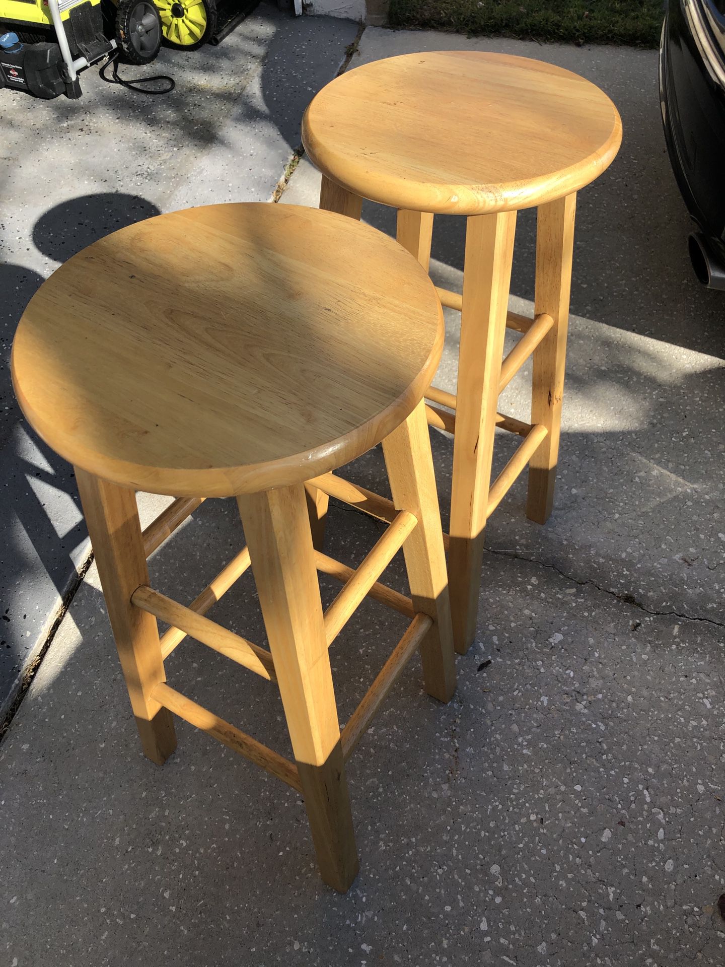 Wood stools pair