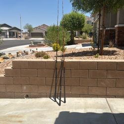 3 fishing rods  2 8 foot 1–6ft 30-50 line