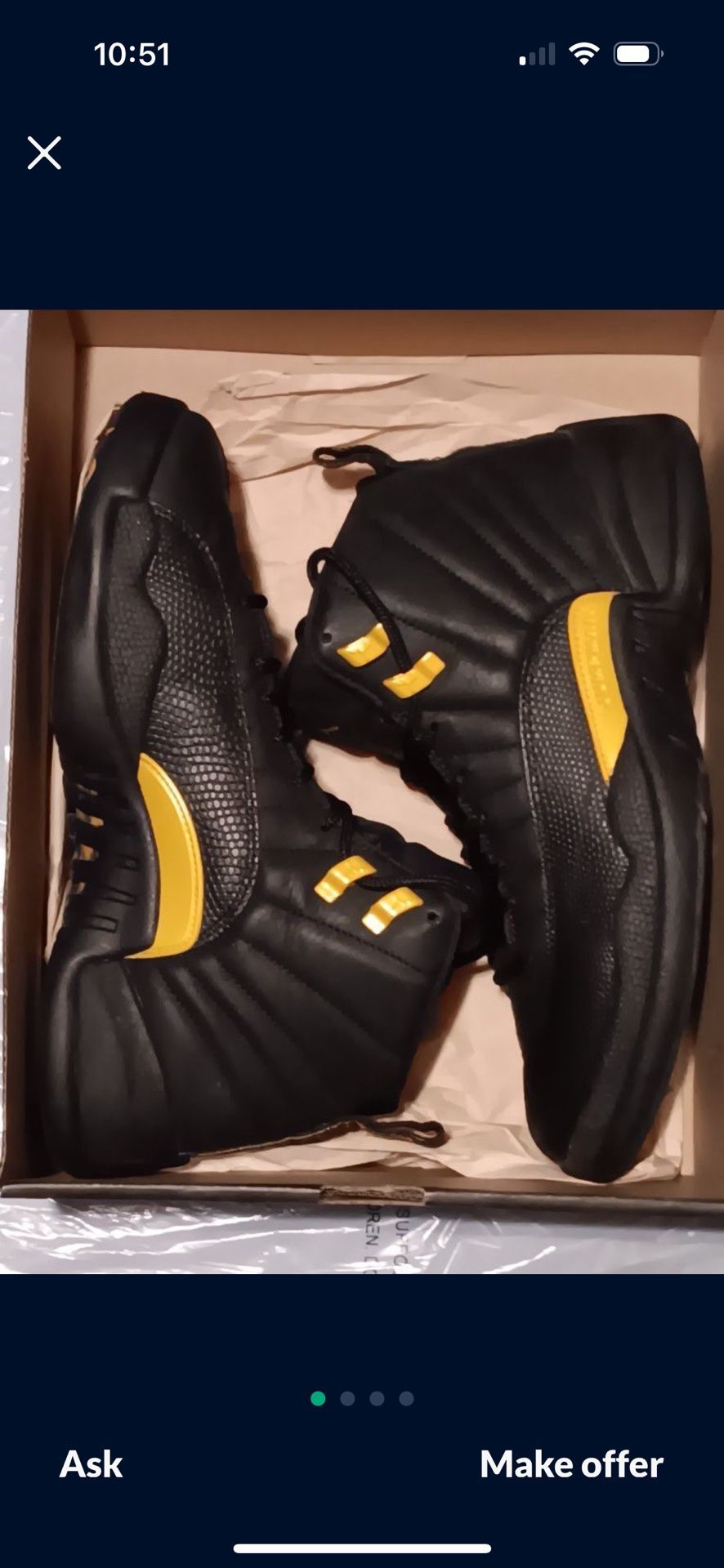 Jordan 12’s Black Taxi Size 13